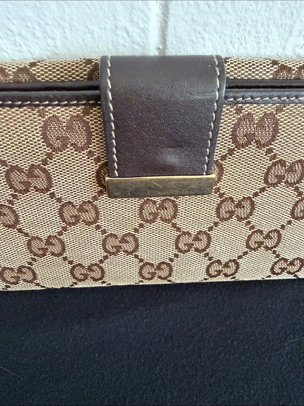 Gucci Beige and Brown GG Canvas Continental Wallet